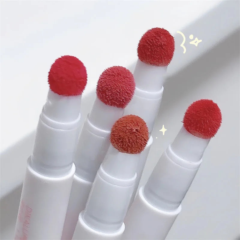 Rynx | Matte Lip Mud Air Cushion Lips Cream Brick Red Lip Lacquer Powder Lipstick Pen Non-Stick Cup Women's Lip Color Korean Makeup