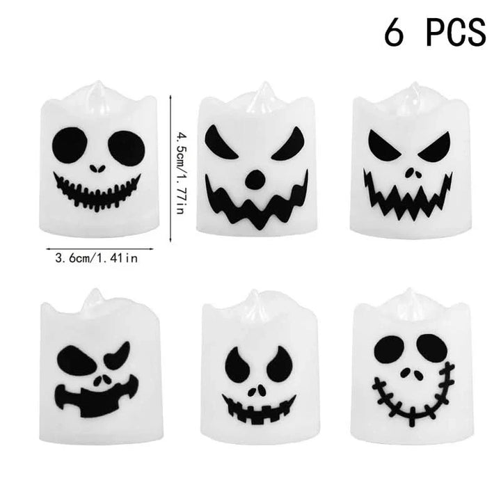 Lisslune | Halloween LED Ghost & Pumpkin Candle Lights – 6 Pack