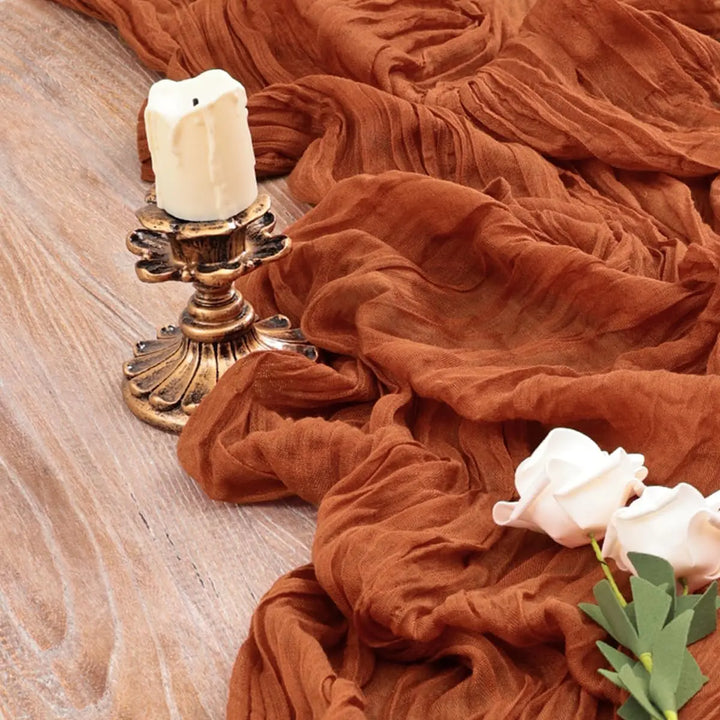 Rynx | Semi-transparent cheesecloth table runner for weddings, sage green Elegant country house decoration, Perfect for birthday parties Banquets arches Cake decor
