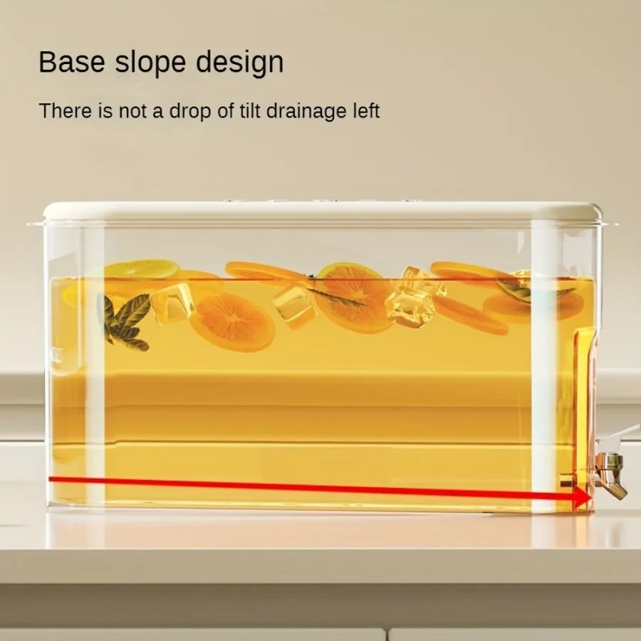 Rynx | 4l Refrigerator Plastic Cold Water Pot Faucet Kitchen Bar Water Dispenser Leak-Free Heat-Resistant Drink Bucket