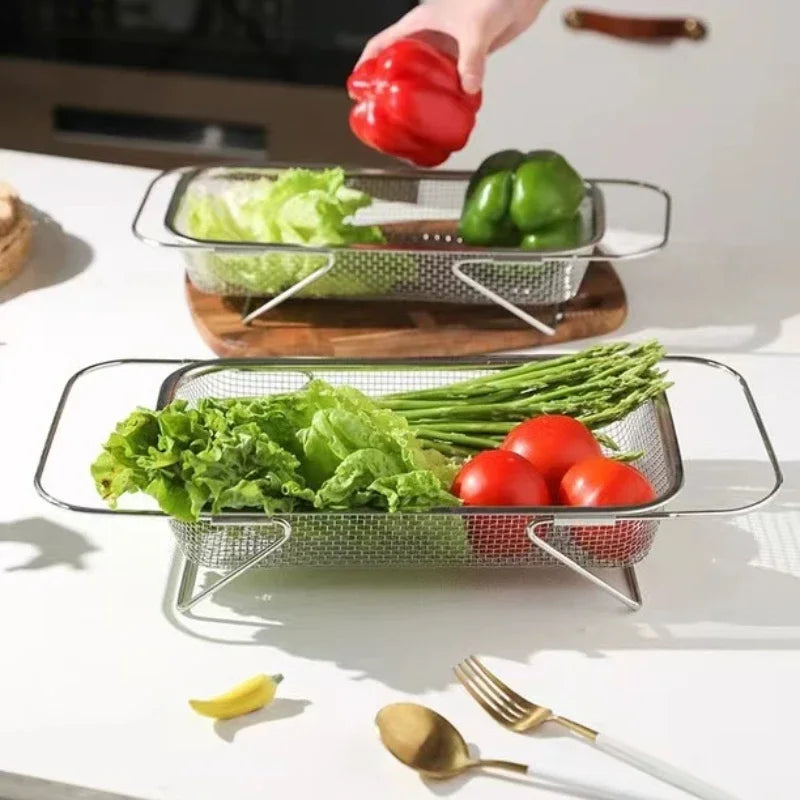 Lisslune | Space-Saving Over-Sink Mesh Strainer Rack