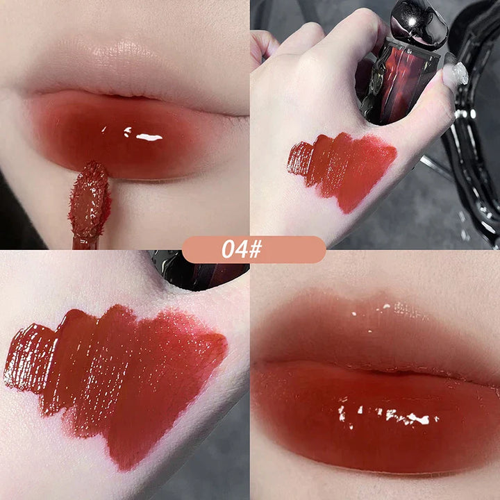 Rynx | Dark Purple Lipgloss Water Light long-lasting clear moisturizing Mirror Pink Peach Lip Tint non-sticky Cup liquid lipstick Makeup