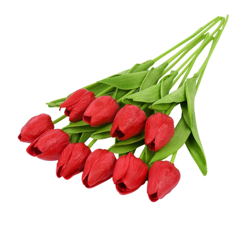 Lisslune | Artificial Flower Bouquet with Tulips, Decoration (10 Pieces)