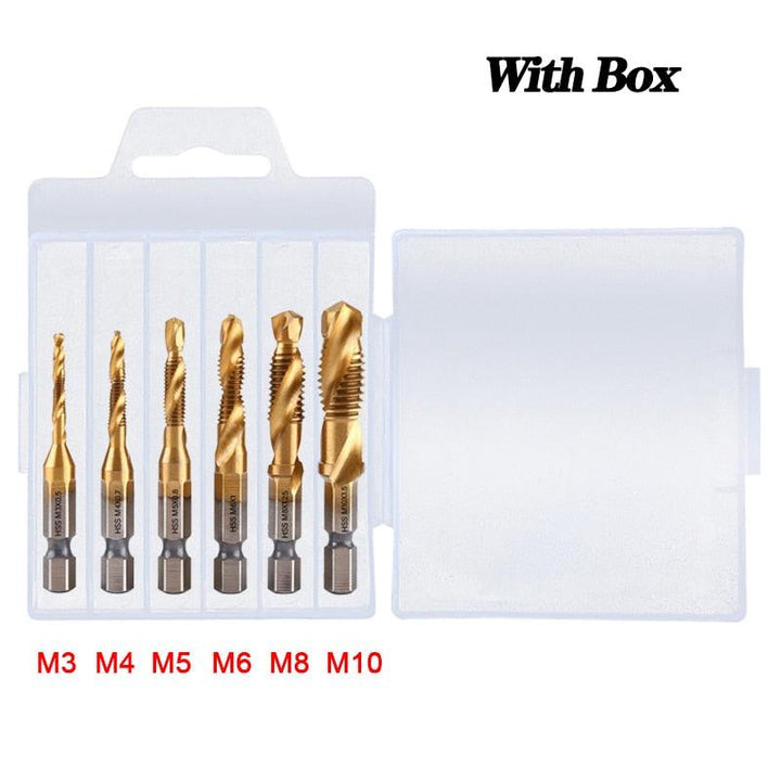 Lisslune | Precision Taps Set with Titanium Coating and Spiral Flute Design for Efficient Tapping and Chamfering