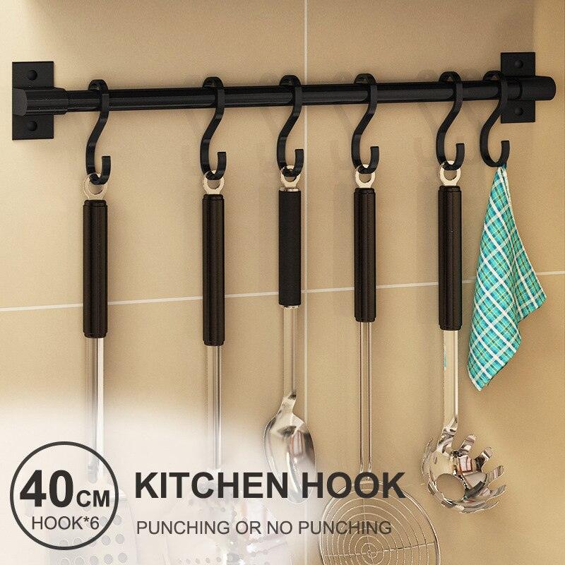 Lisslune | Elegant multifunctional aluminum storage rack with stylish hooks