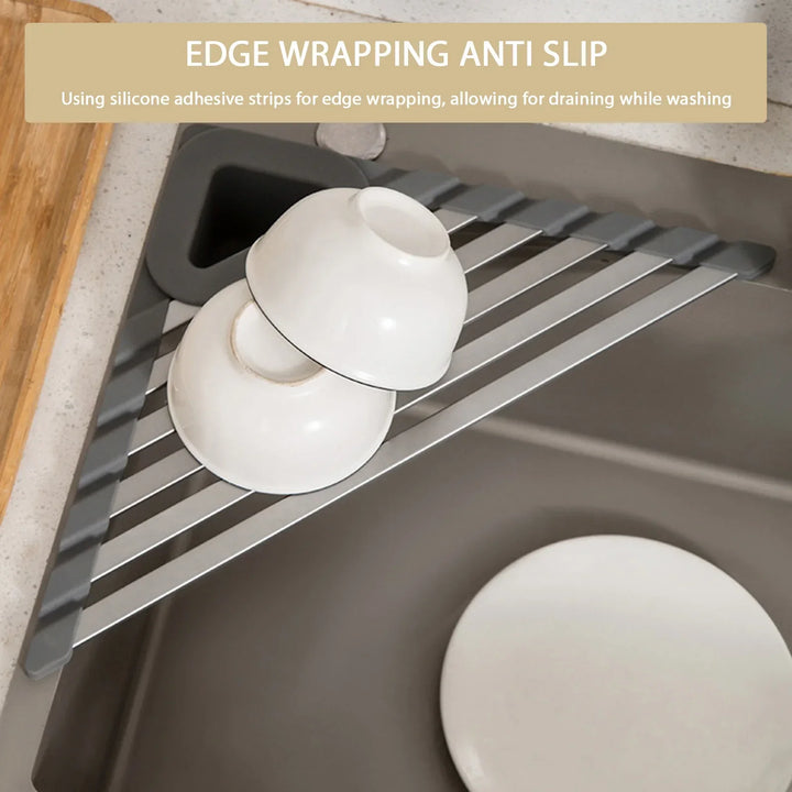 Lisslune | Sink Mounted Triangle Drainage Rack Kitchen Storage Shelf