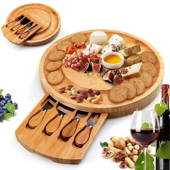 Lisslune | CheeseMate – Round Bamboo Cheese Board