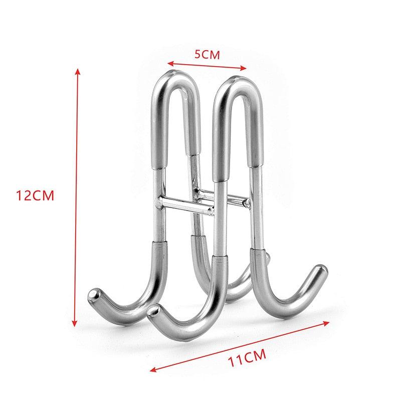 Lisslune | Stylish shower glass door hooks made of stainless steel with soft silicone grips - Pack of 2