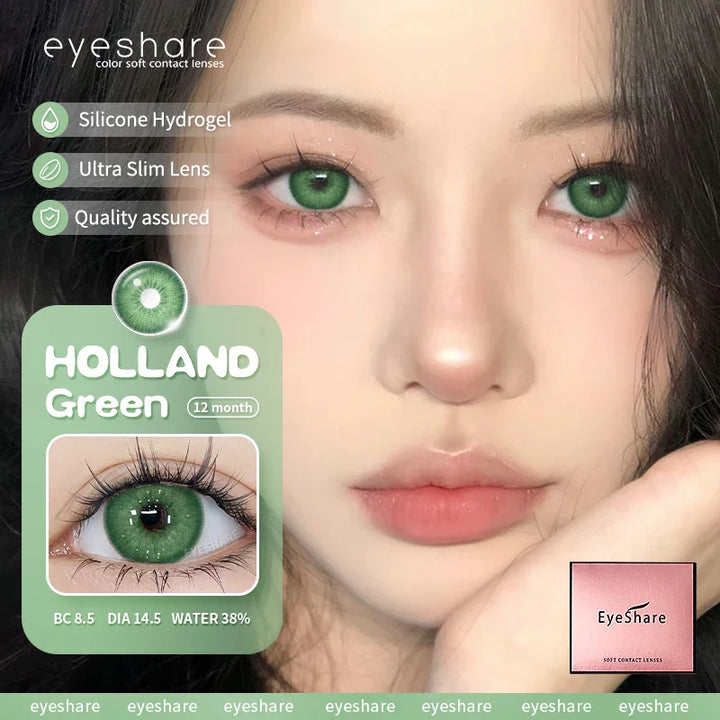 Rynx | Colorful Contact Lenses for Eyes 1 Pair Stylish Blue Eye Lenses Brown Lenses Gray Pupils Annual Cosmetic Green Lenses