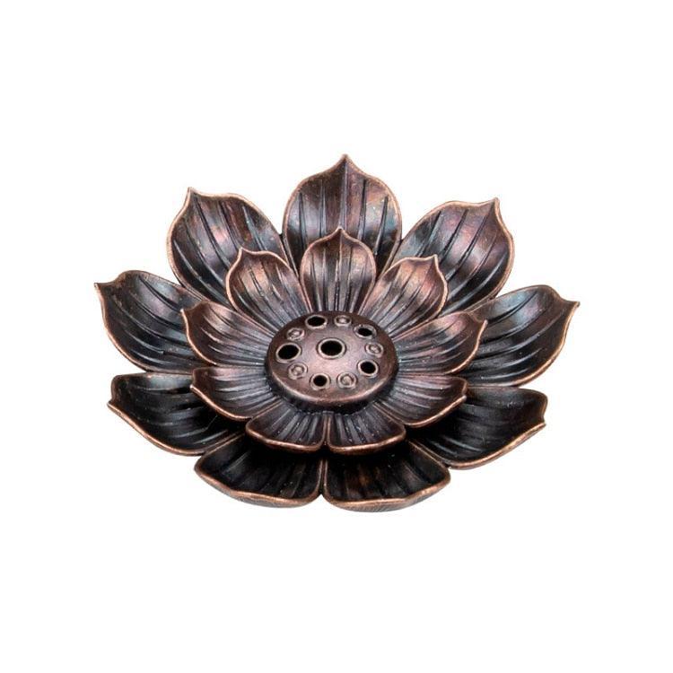 Lisslune | Serene Lotus Alloy Incense Holder: Aromatherapy Diffuser for Tranquil Spaces