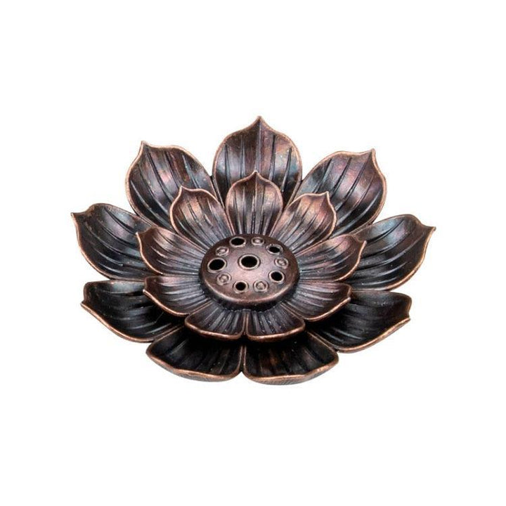 Lisslune | Serene Lotus Alloy Incense Holder: Aromatherapy Diffuser for Tranquil Spaces