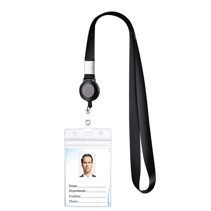 Lisslune | Retractable badge holder with card case for ID and keys