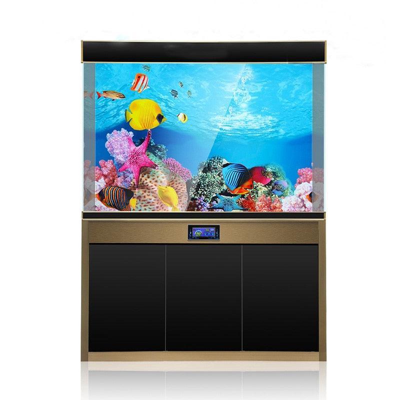 Lisslune | Captivating 3D Underwater Scene Aquarium Sticker Poster for Stunning Tank Makeover
