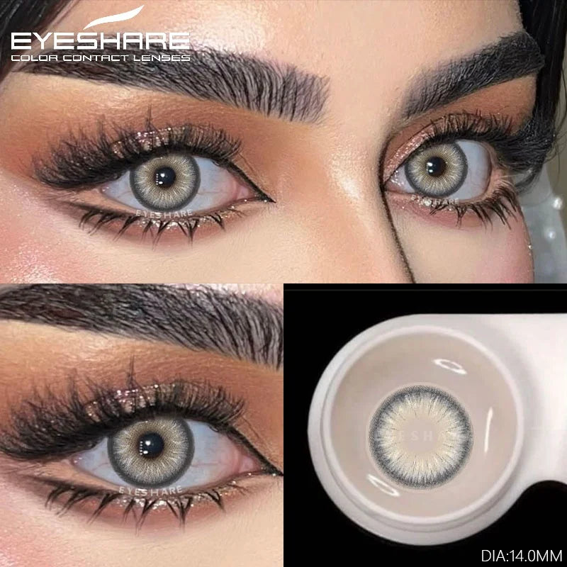 Rynx | 1 pair of naturally colored contact lenses for gray eyes eye lens fashion blue lenses cosmetic brown eye contacts annual