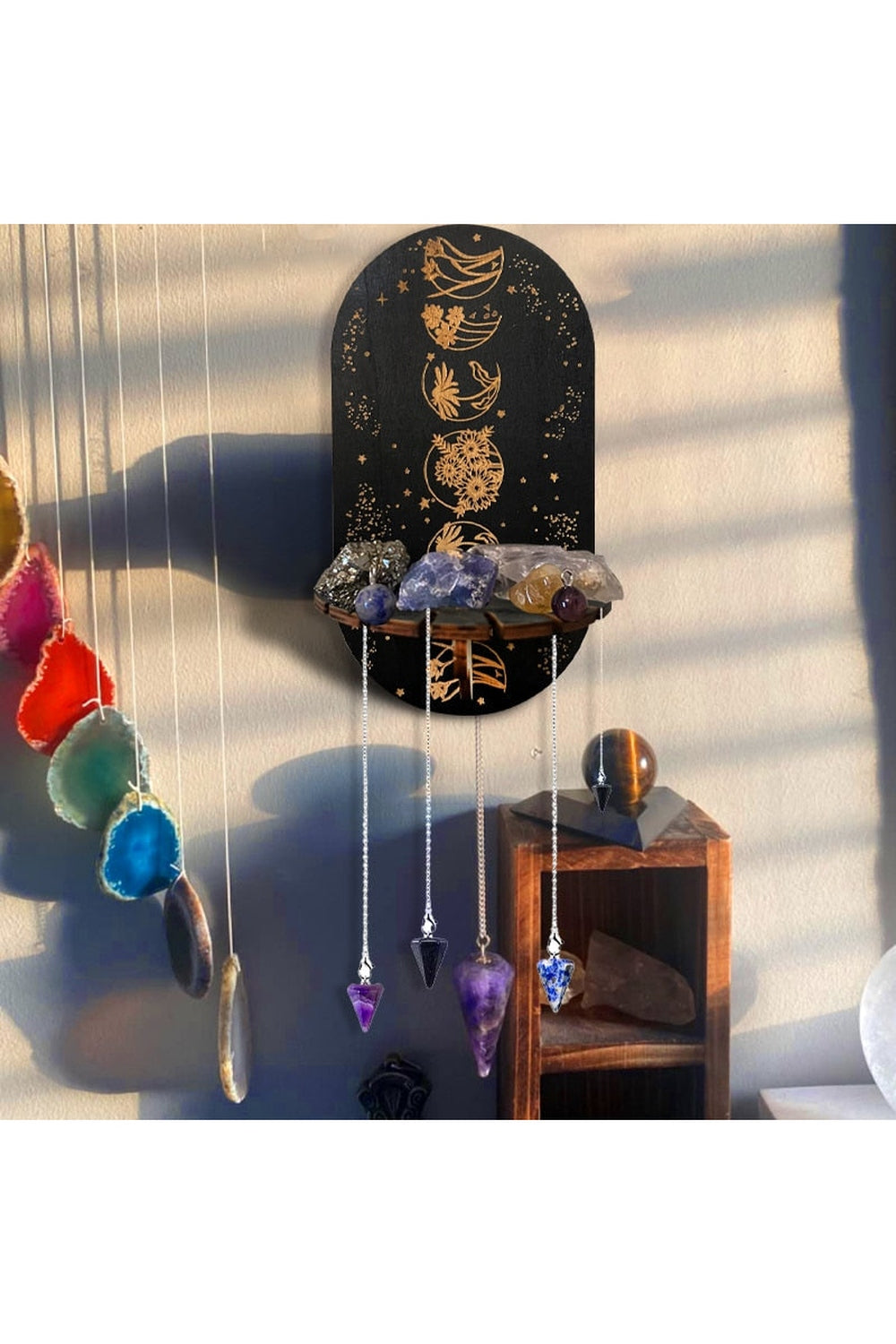 Lisslune | black hanging shelf system
