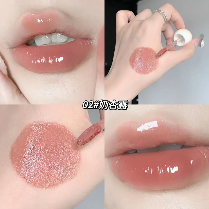 Rynx | Liquid Lipstick Non-sticky Cup Red Lip Color Iced Tea Lipstick Mirror Water Women Cosmetics Lip Lacquer Mist Lipstick Female Makeup
