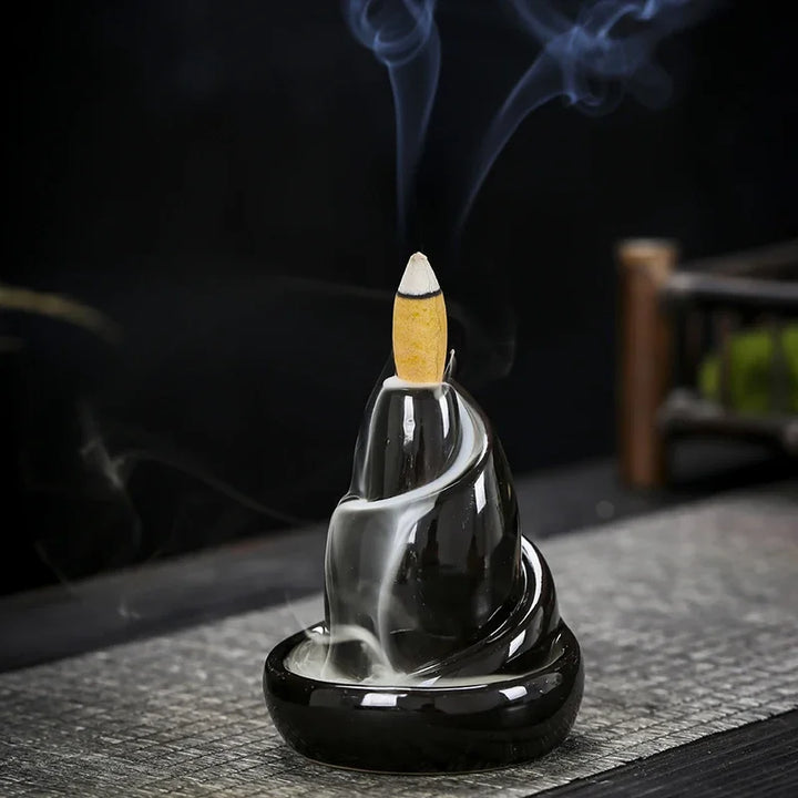 Lisslune | Black River Ceramic Backflow Incense Burner