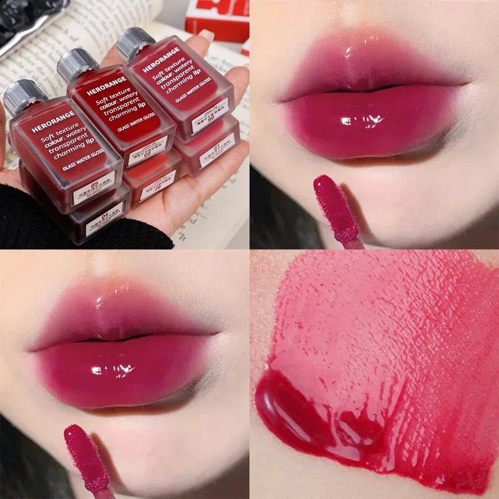 Rynx | 6 Colors Water Mirror Shine Lip Lacquer Naturally Long-Lasting Moisturizing Not Easily Removable Makeup Liquid Lipstick Cosmetics