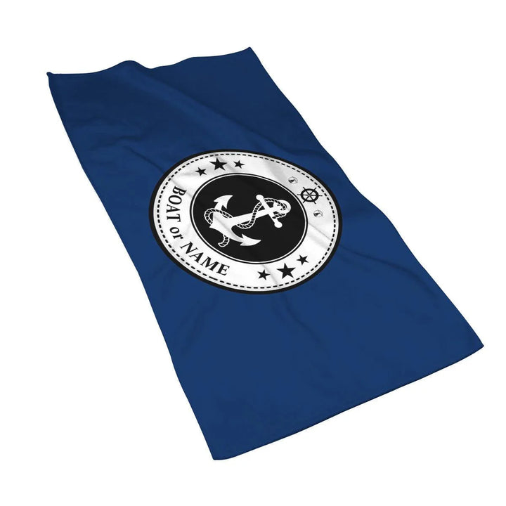 Lisslune | Stylish Adjustable Dark Blue Nautical Microfiber Towel Set - Luxury Redefined for Every Occasion