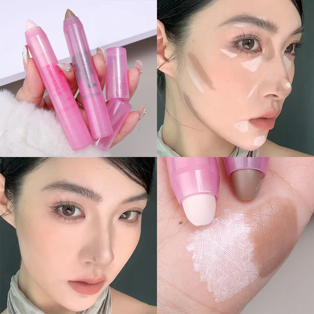 Rynx | Gray Bronzer Highlighter Contour Pencil Waterproof Cream Texture Nose Shadow Contour Pencil Cosmetics Face Brightening Makeup