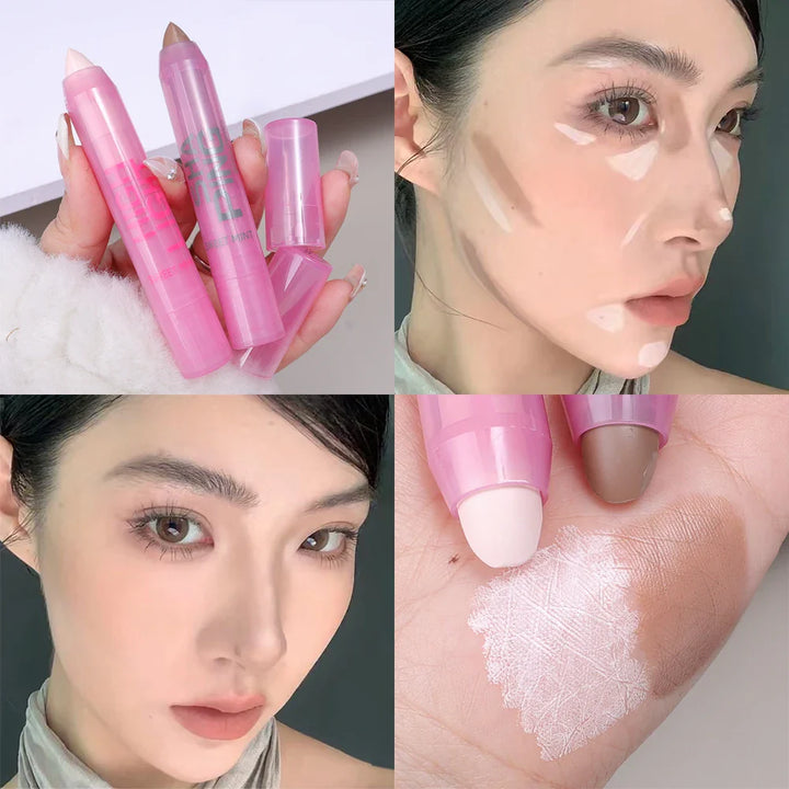 Rynx | Gray Bronzer Highlighter Contour Pencil Waterproof Cream Texture Nose Shadow Contour Pencil Cosmetics Face Brightening Makeup