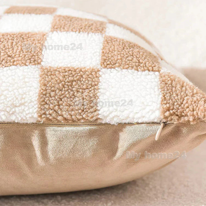 Lisslune | Checkerboard Synthetic Fur Pillowcase