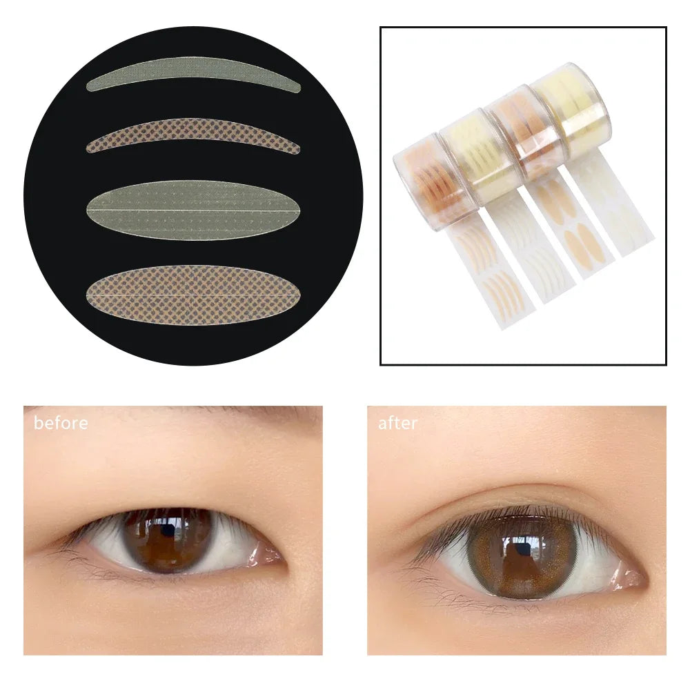 Rynx | Invisible double eyelid stickers 2400 pieces premium eye lifting strips Self-adhesive double eyelid tapes Clear beige eye tapes Makeup tool