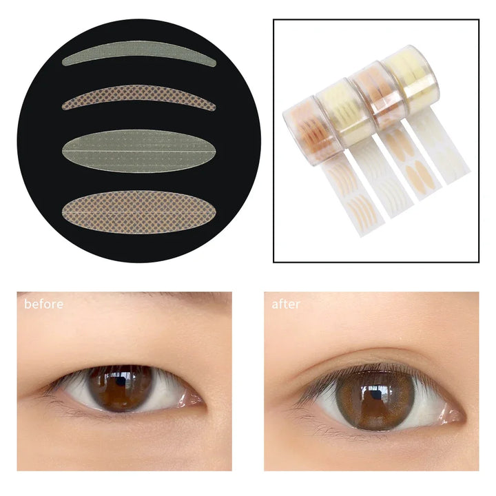 Rynx | Invisible double eyelid stickers 2400 pieces premium eye lifting strips Self-adhesive double eyelid tapes Clear beige eye tapes Makeup tool