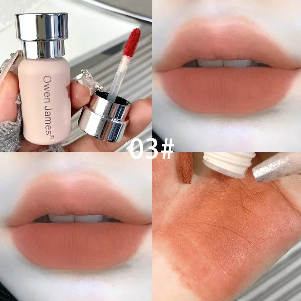 Rynx | 6 Colors Sexy Red Lip Lacquer Matte Non-Sticky Cup Makeup Waterproof Velvet Nude Cute Moisturizing Lip Mud Tint Korean Cosmetics