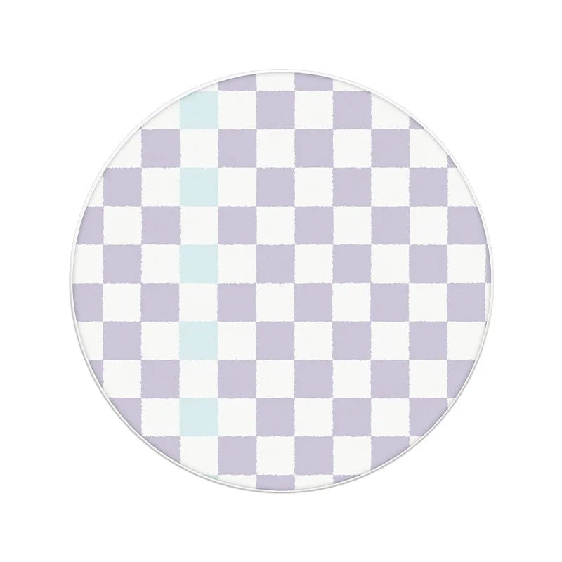 Rynx | Minimalist checked rug bedroom nightstand rug living room study rugs anti-slip thickened rugs round grid rug Tapis IG