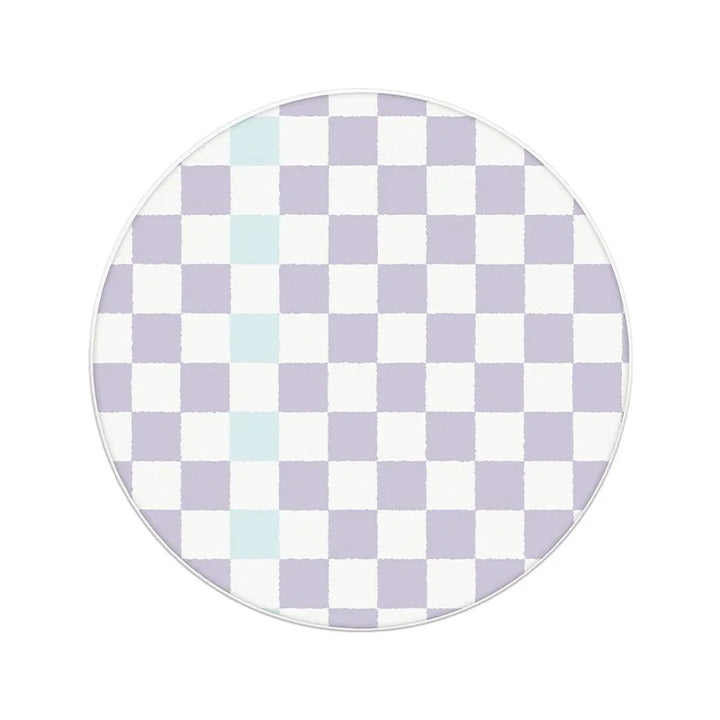 Rynx | Minimalist checked rug bedroom nightstand rug living room study rugs anti-slip thickened rugs round grid rug Tapis IG