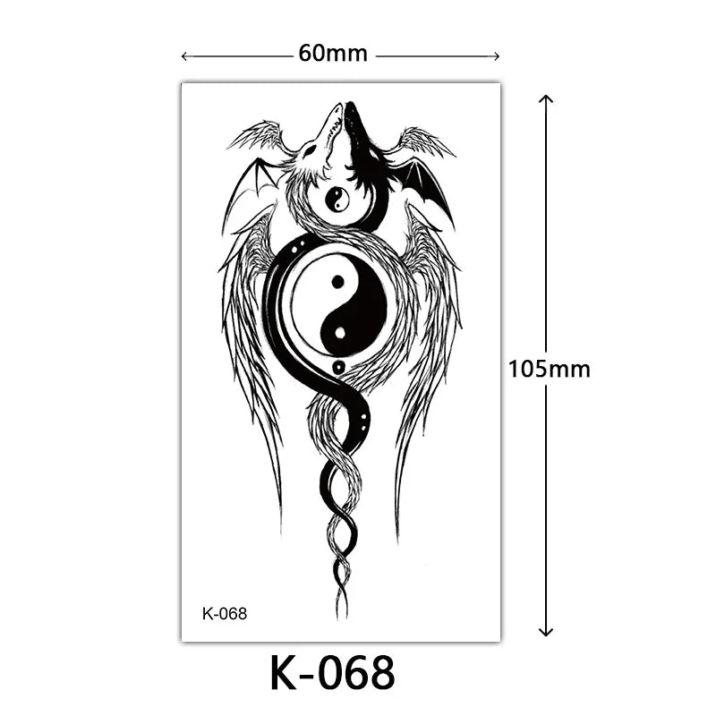 Rynx | New Temporary Tattoo Stickers Sexy Totem Butterfly Dreamcatcher Transfer Flash Tattoo Women Neck Hand Body Art Artificial Tattoos Men
