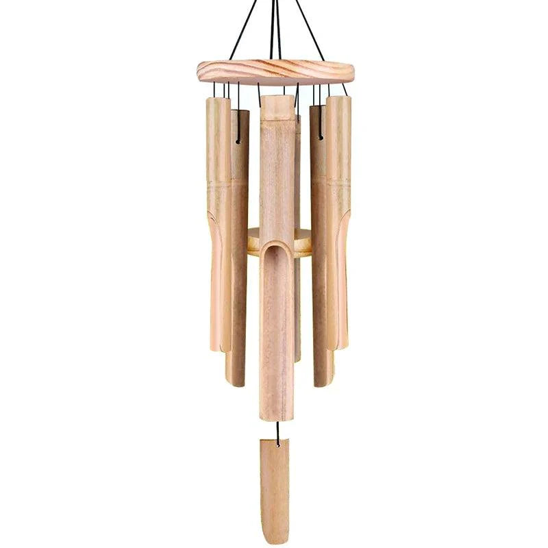 Lisslune | Handcrafted Bamboo Wind Chimes - 6 Melodic Tubes for Soothing Outdoor Harmony - Ideal for Garden Decoration and Thoughtful Gifts