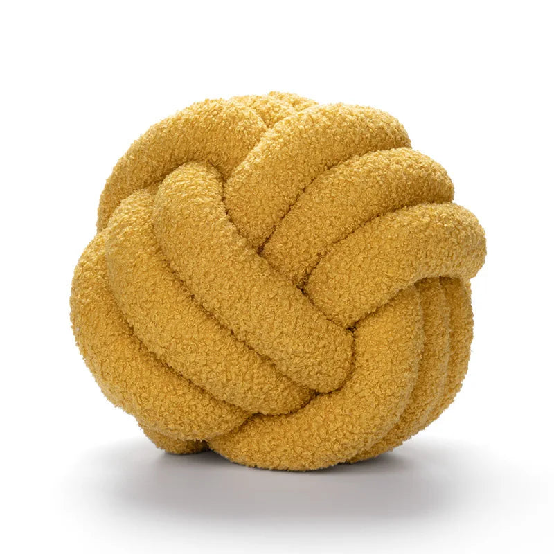 Lisslune | Throw Pillow - Cozy - Hand-knotted Ball - Sheepskin
