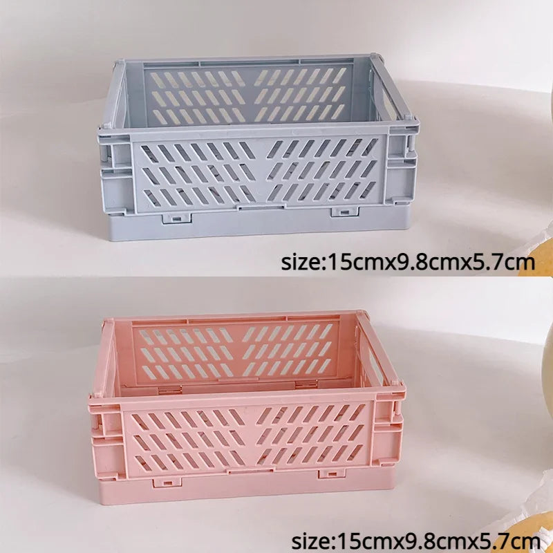Rynx | Plastic foldable storage box folding box basket stackable cute makeup jewelry toy boxes for storage box organizer portable