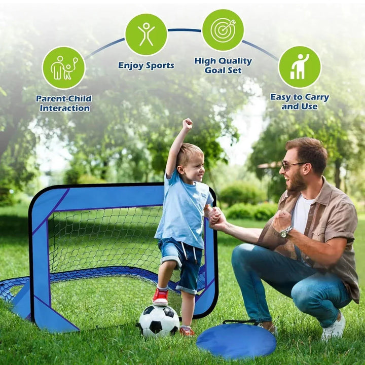 Lisslune | PlayMax Foldable Football Goal – Kids 4-in-1 Portable Soccer Net for Training & Outdoor Play