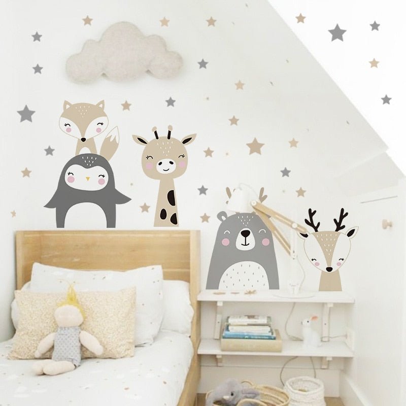Lisslune | Cartoon Rainbow Animal Kids Wall Sticker