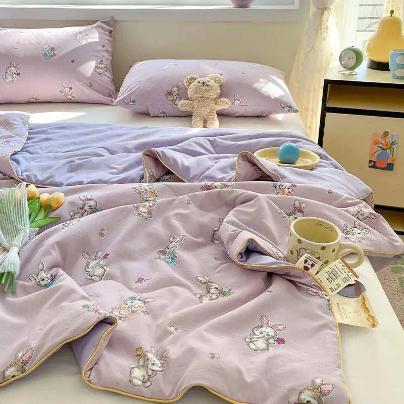 Rynx | Summer blanket Climate blanket Flower girl Heart Class A Double-layer yarn Summer cool soft Machine washable