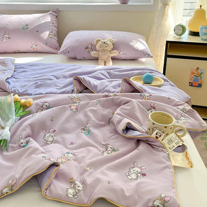 Rynx | Summer blanket Climate blanket Flower girl Heart Class A Double-layer yarn Summer cool soft Machine washable