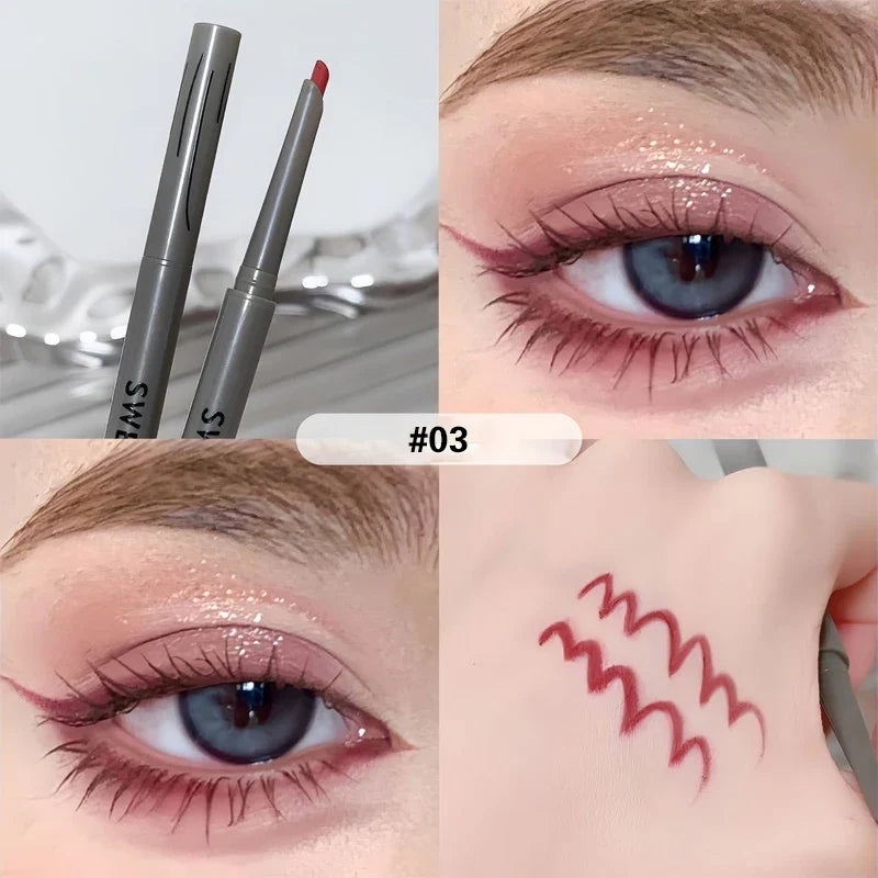 Rynx | Matte Lying Silk Moth Eyeliner Gel Pencil Waterproof Non-Blooming Quick-Drying Eyeliner Pencil Tea Brown Eyeshadow Pencil Makeup