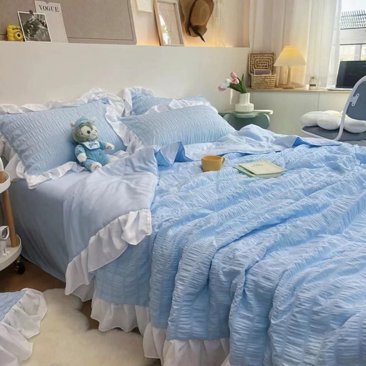Rynx | Korean style princess summer quilt cooler chiffon seersucker air-conditioned quilt bed sheet summer blanket duvet