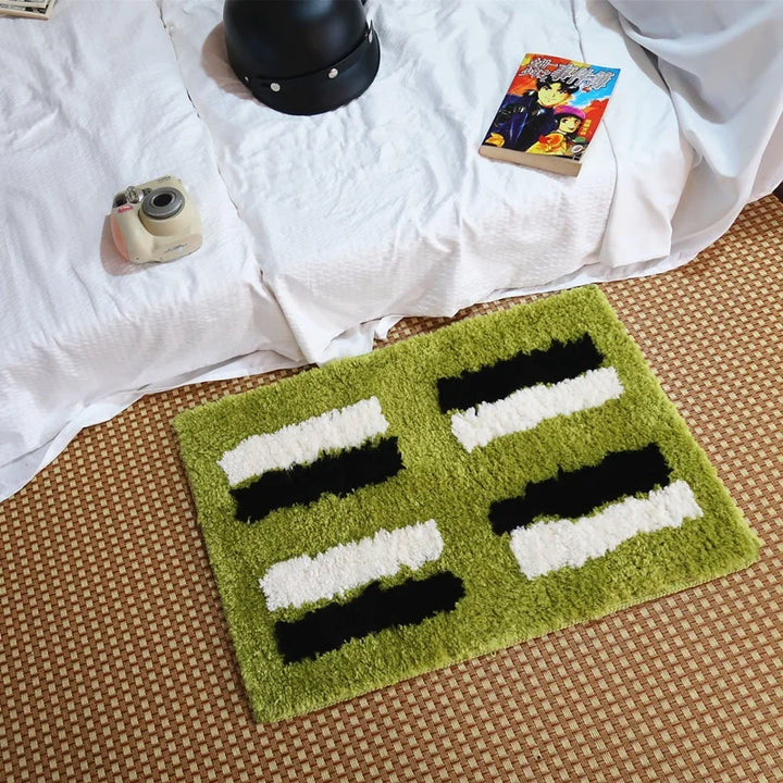 Rynx | Tufting Green Bath Mat Living Room Rug Soft Nightstand Rug Bathroom Mat Door Floor Anti-Slip Pad Aesthetic Home Decor 45x65cm