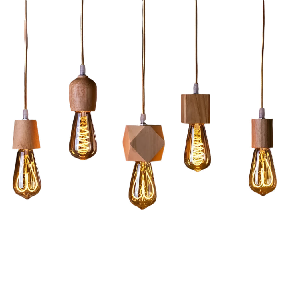 Lisslune | Elmora – Handmade wooden pendant lamp with a natural warm radiance and timeless charm