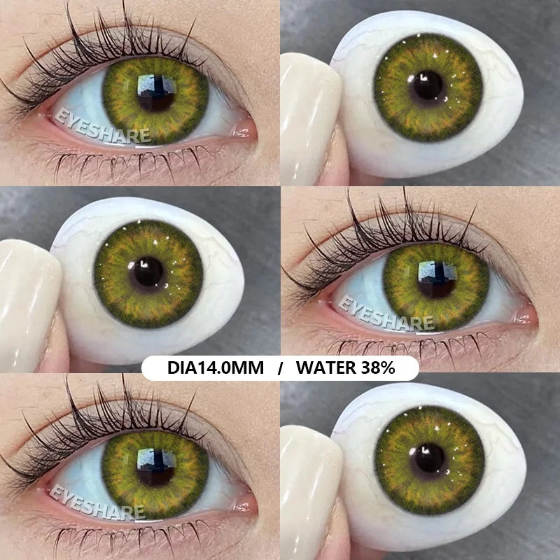 Rynx | Green Contact Lenses 1 Pair Colored Contact Lenses for Eyes Natural Lenses Korean Style Colorcon Contact Lenses Fashion Lenses