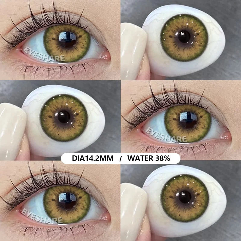 Rynx | Green Contact Lenses 1 Pair Colored Contact Lenses for Eyes Natural Lenses Korean Style Colorcon Contact Lenses Fashion Lenses