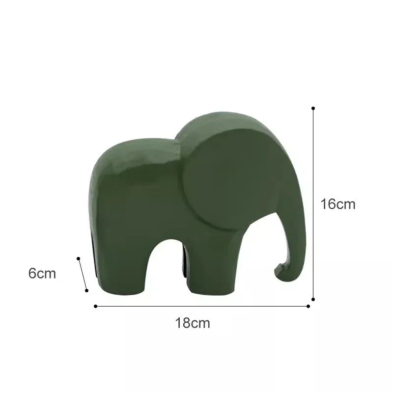 Rynx | Nordic Wood Elephant Ornament Morandi Home Decoration Accessories Office Desk Miniature Crafts Kids Room Decor
