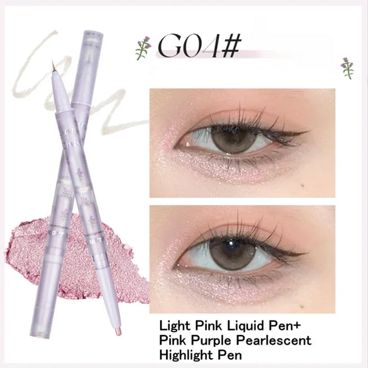 Rynx | Double Head Eyeshadow Eyeliner Silkworm Pencil Matte Pearl Glitter Eyeshadow Liner Pencil Highlighter Pencil Eye Makeup