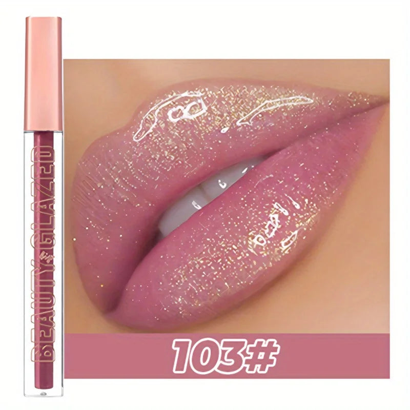 Rynx | Liquid Lipstick Chewy Golden Metallic Lip Gloss Shimmer Texture Golden Bling Glitter Lipstick Suitable Makeup Face Painting