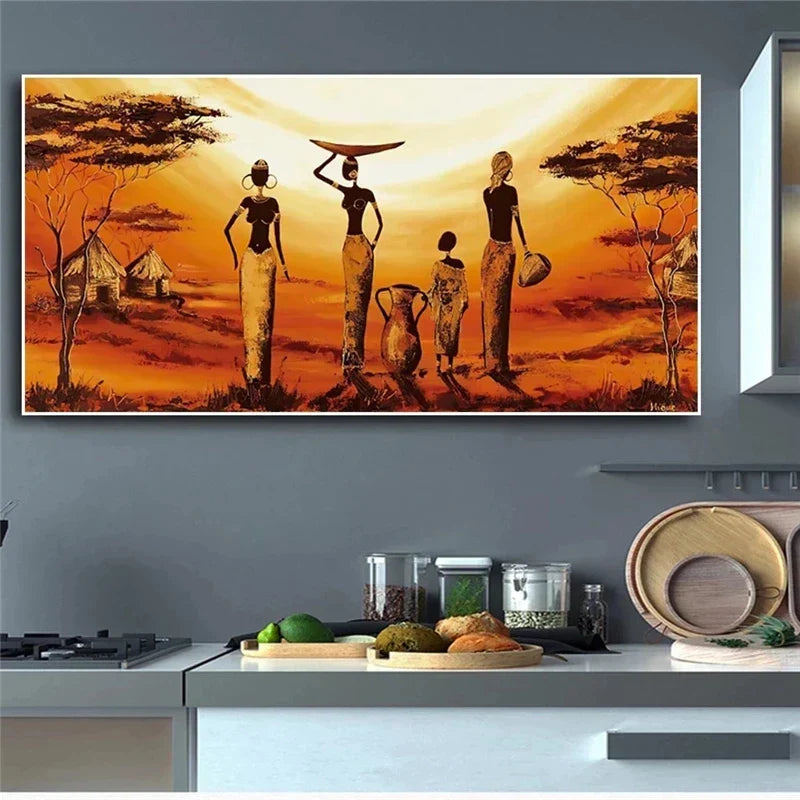 Lisslune | Plus Sizes Abstract African Woman Canvas Painting