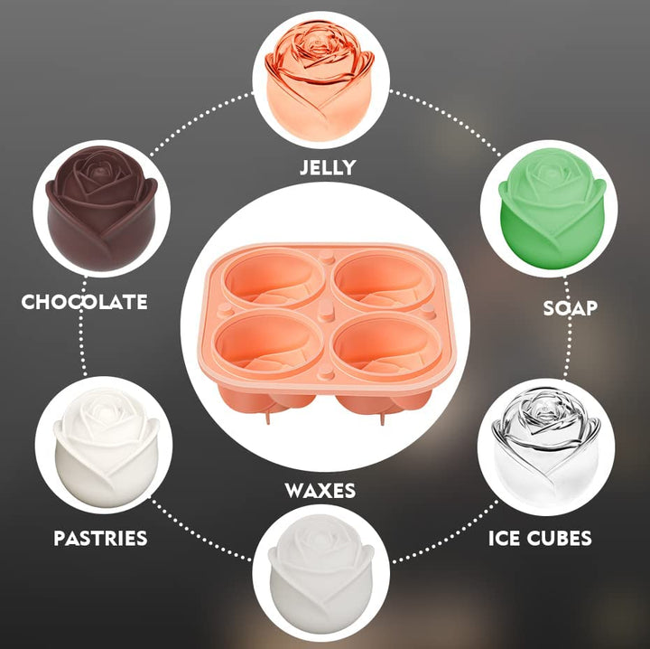 Lisslune | 3D Elegant Large Rose Ice Molds
